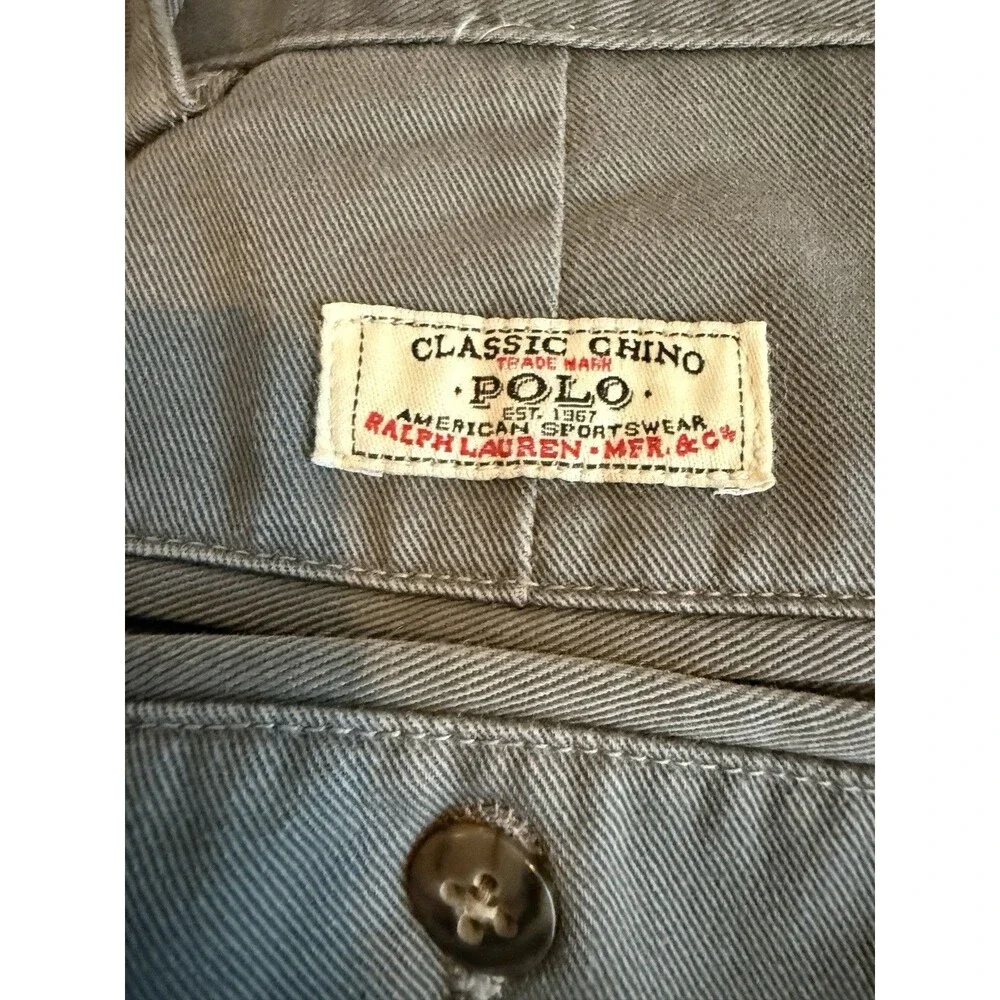 VTG Polo Ralph Lauren Men’s Andrew Pants Size 40x30 Pleated Chino Gray Preppy